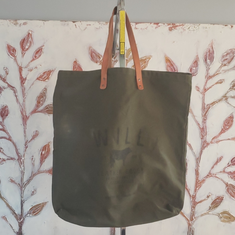 HUGE Will Leather Goods Canvas Shopper Tote Bag